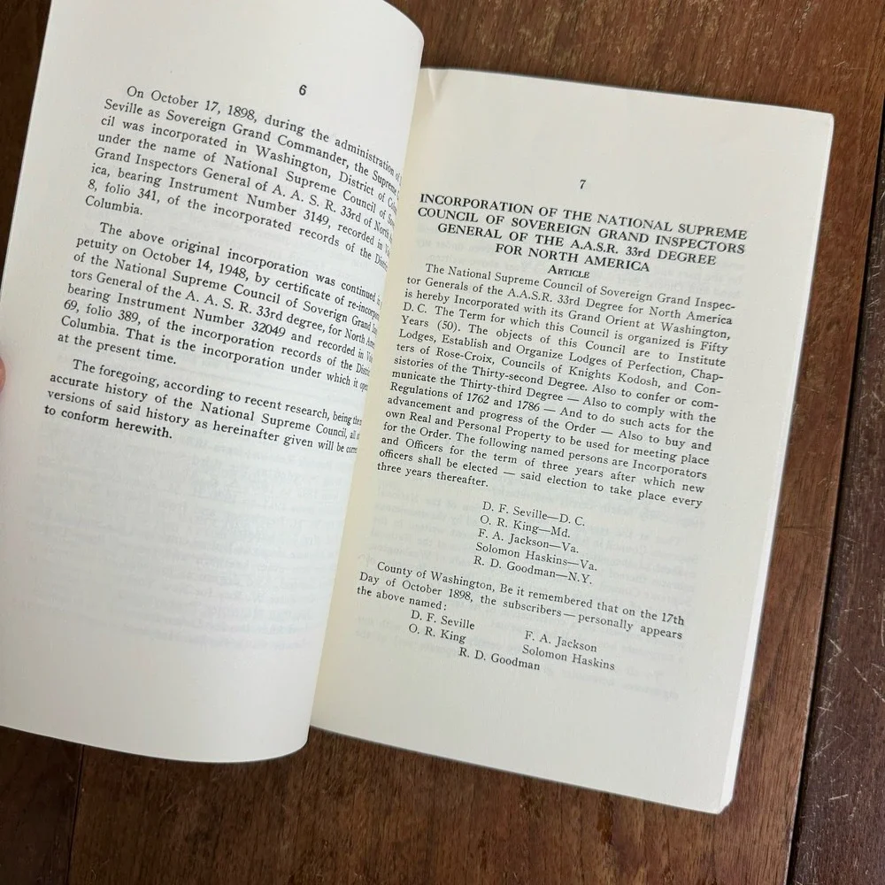 Constitution National Supreme Council 33rd Degree A&ASR Revised 1978‎ Book
